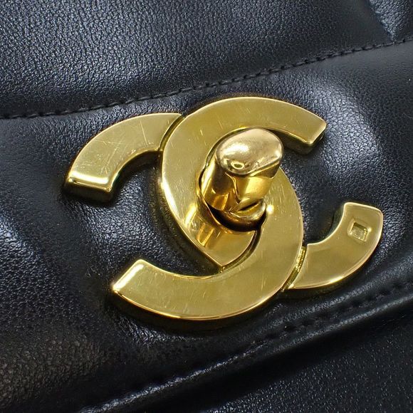 CHANEL Lambskin Mademoiselle Handbag Black With Gold Hardware - Picture 16 of 16
